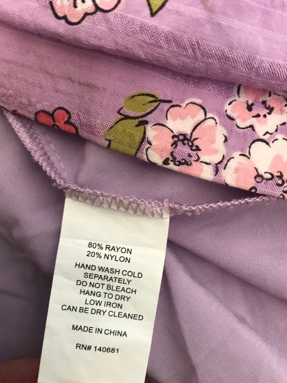 Unique Vintage Lavender Floral Ruffle Midi Dress - Picture 5 of 5